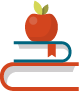 icon of books and an apple